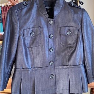 Nine West Gunmetal Grey 6 Petite Suit Skirt Set